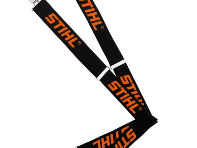 Bretellen, 130 cm, zwart/oranje, met metalen clips